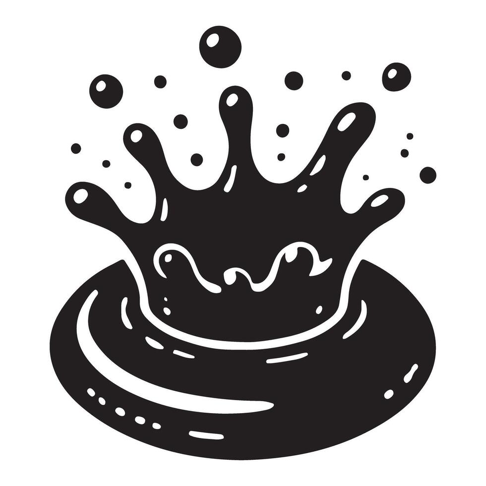 Silhouette of a Water Splash with Bubbles vector