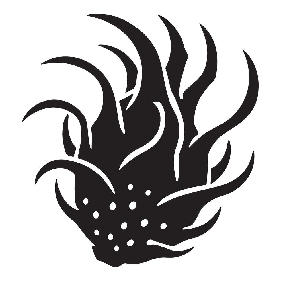 Silhouette of a Dragon Fruit for Unique Designs vector