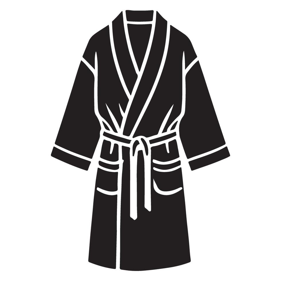 Black Bathrobe Silhouette Illustration Design vector