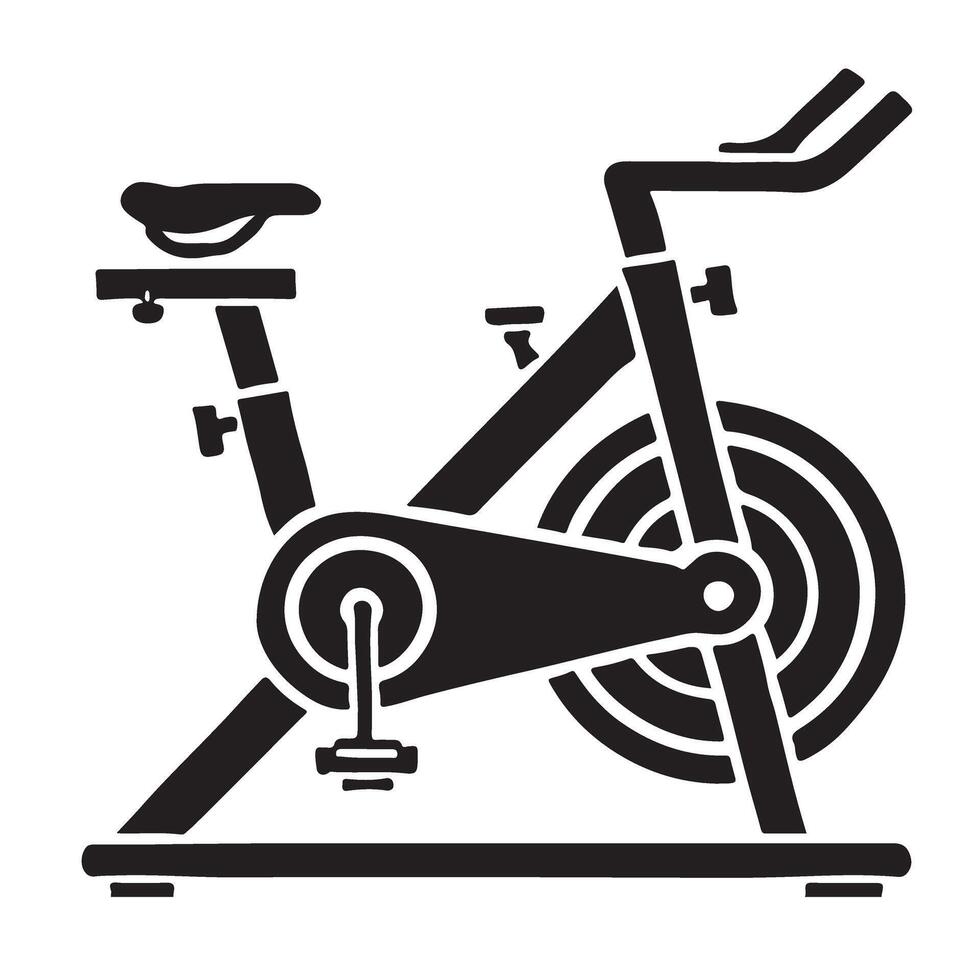 Spin Bike Silhouette for Fitness Enthusiasts vector