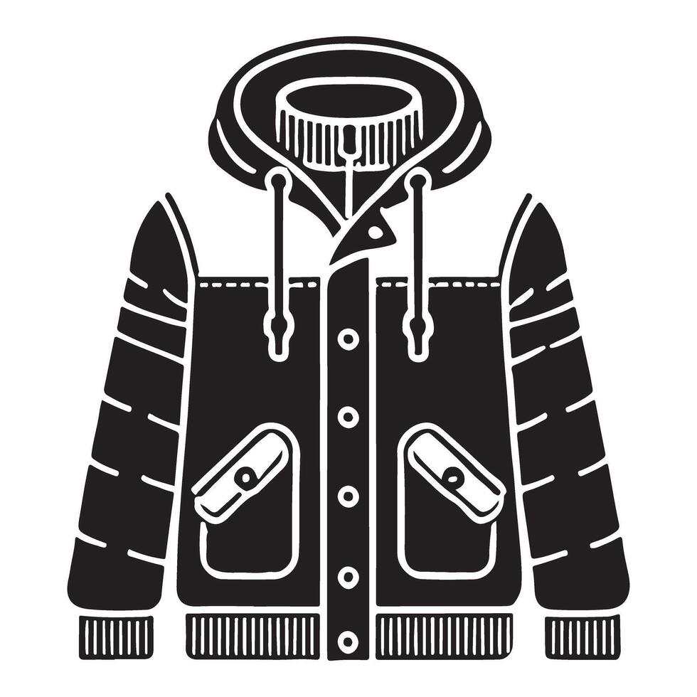 Winter Jacket Silhouette Warm Clothing Item Illustration vector