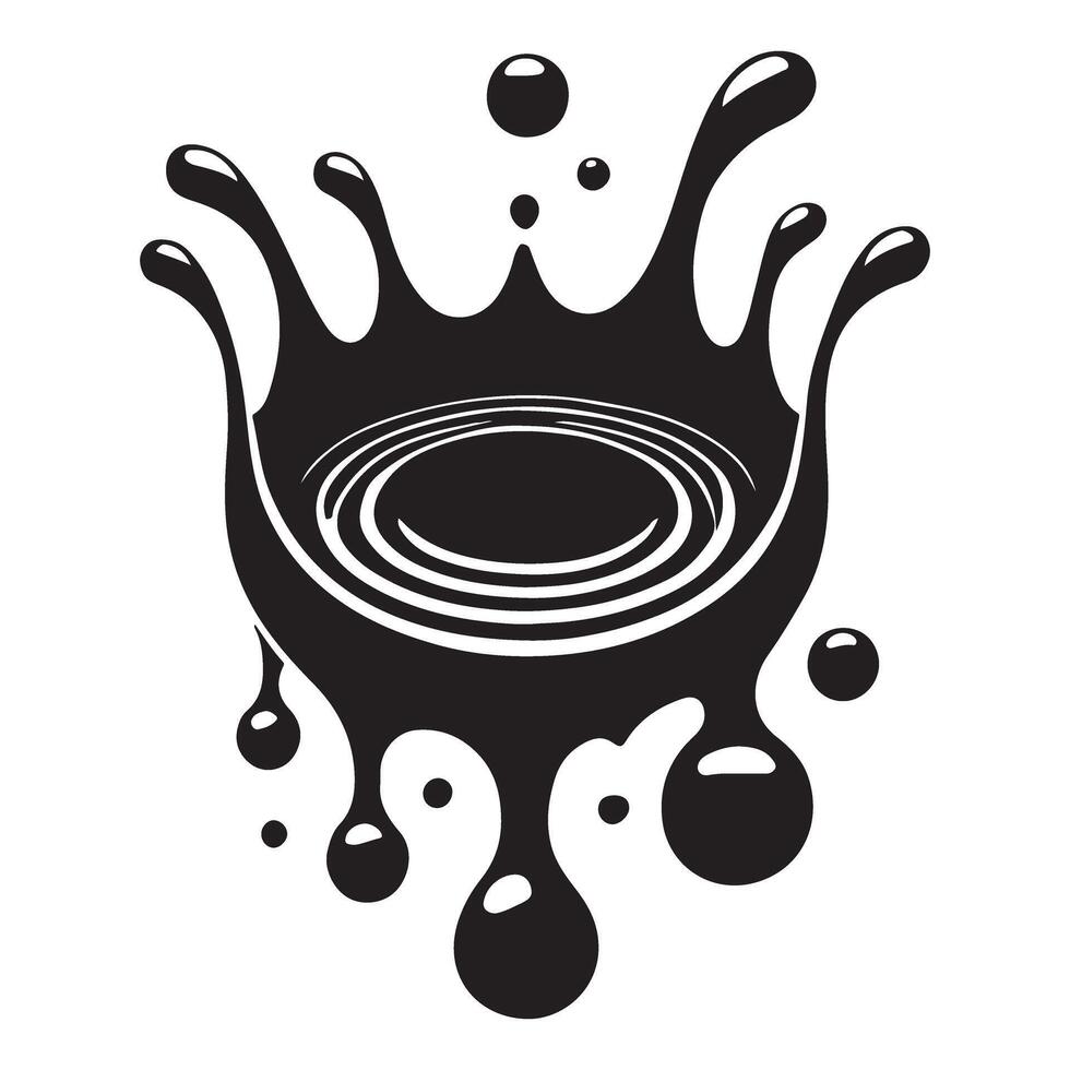 Water Droplet Splash Silhouette Illustration Liquid Impact vector