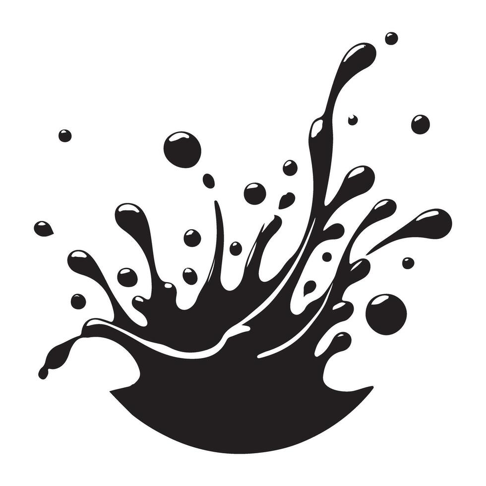 Ink Splash Silhouette Illustration Abstract Design Element vector