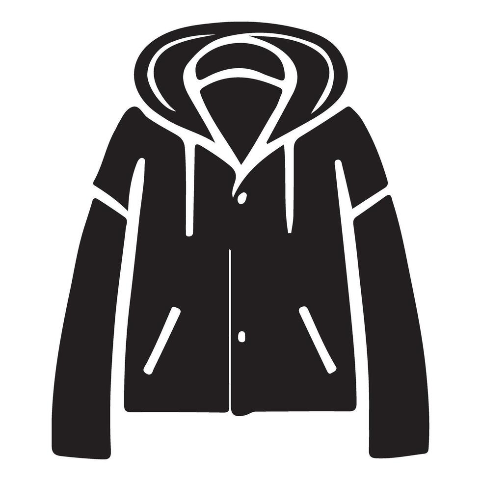Hooded Jacket Silhouette Illustration for Fashion Design vector