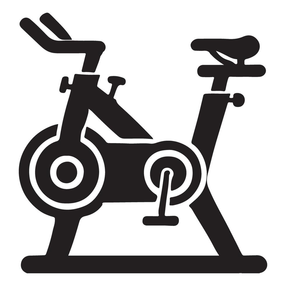 Indoor Cycling Exercise Bike Silhouette Illustration vector