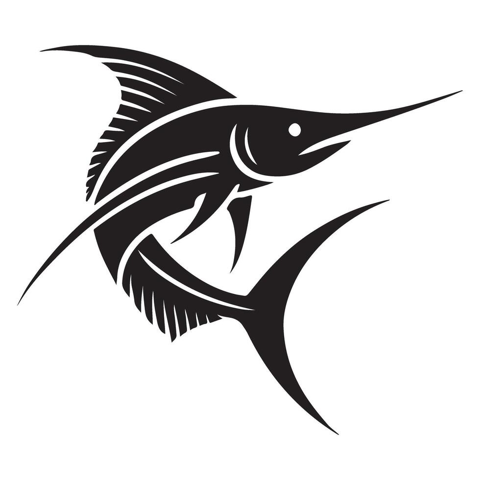 Sailfish Silhouette Oceanic Sport Fish Illustration vector