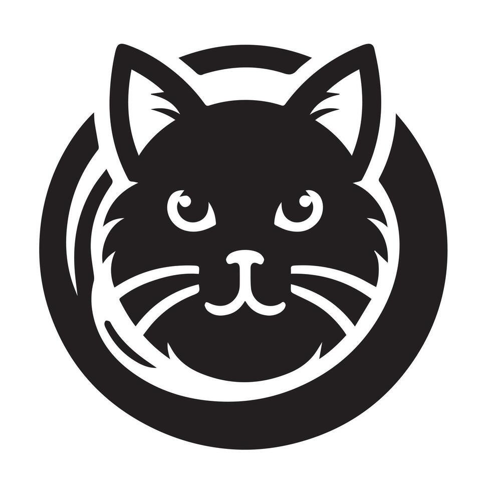 A stylized, black silhouette of a cat sitting, suitable for various uses. vector