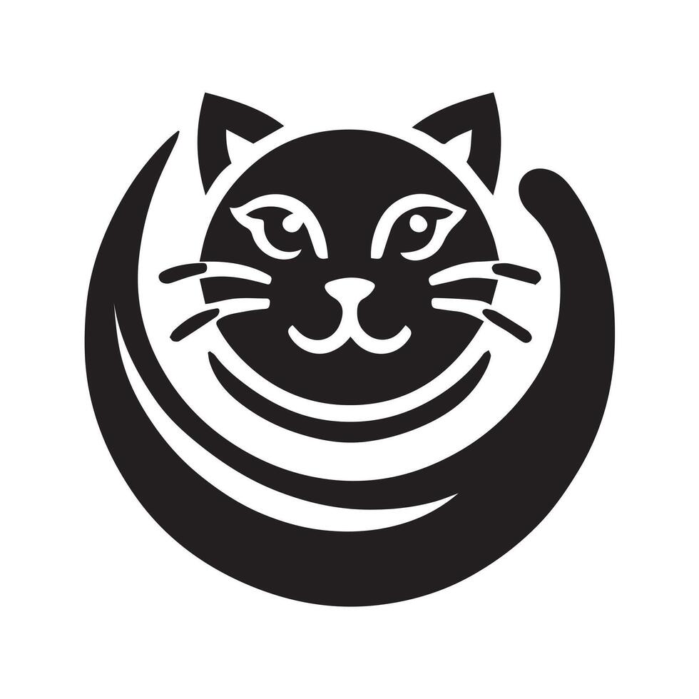 Stylish Black Cat SilhouetteDesign vector