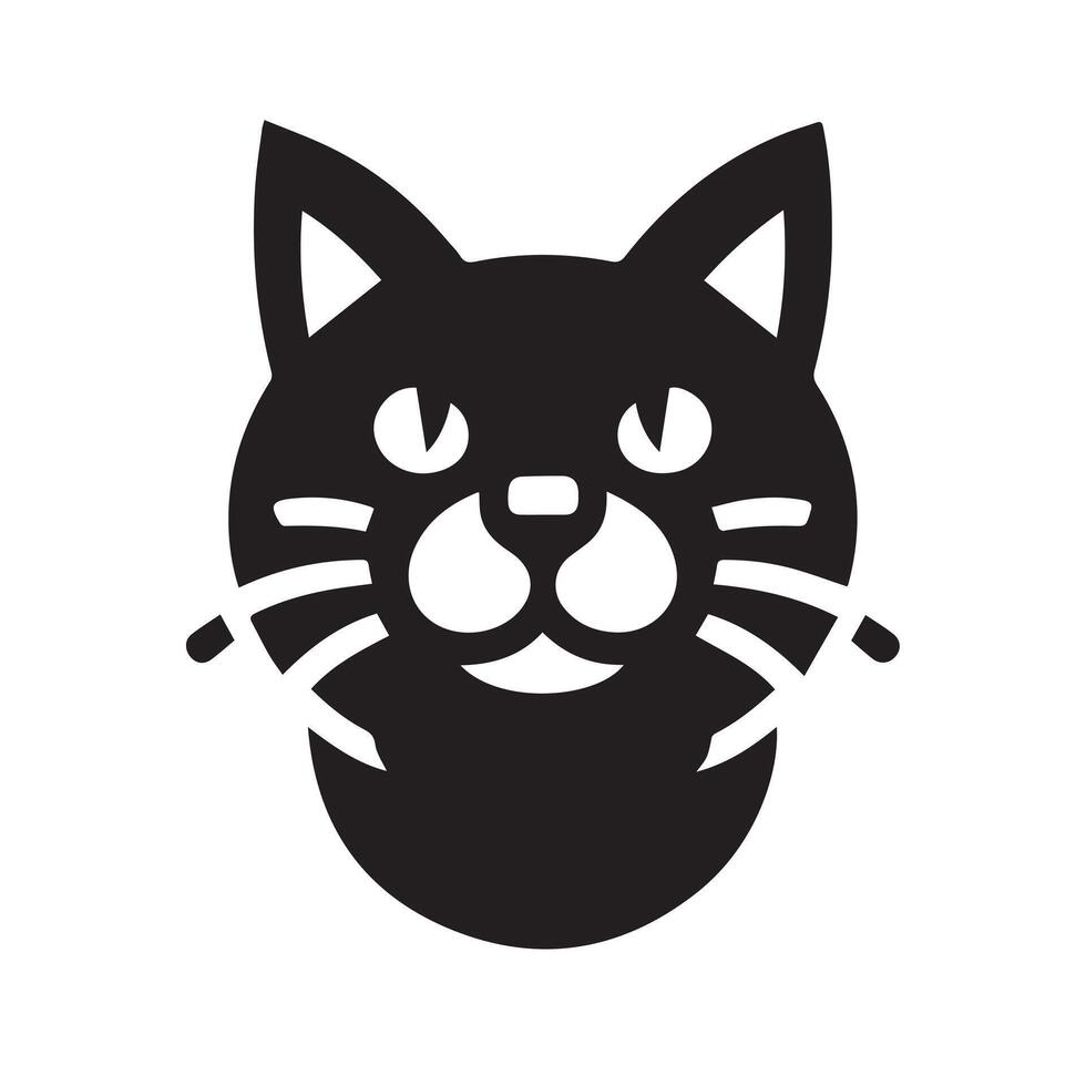 Stylish Black Cat Silhouette with Ornate vector