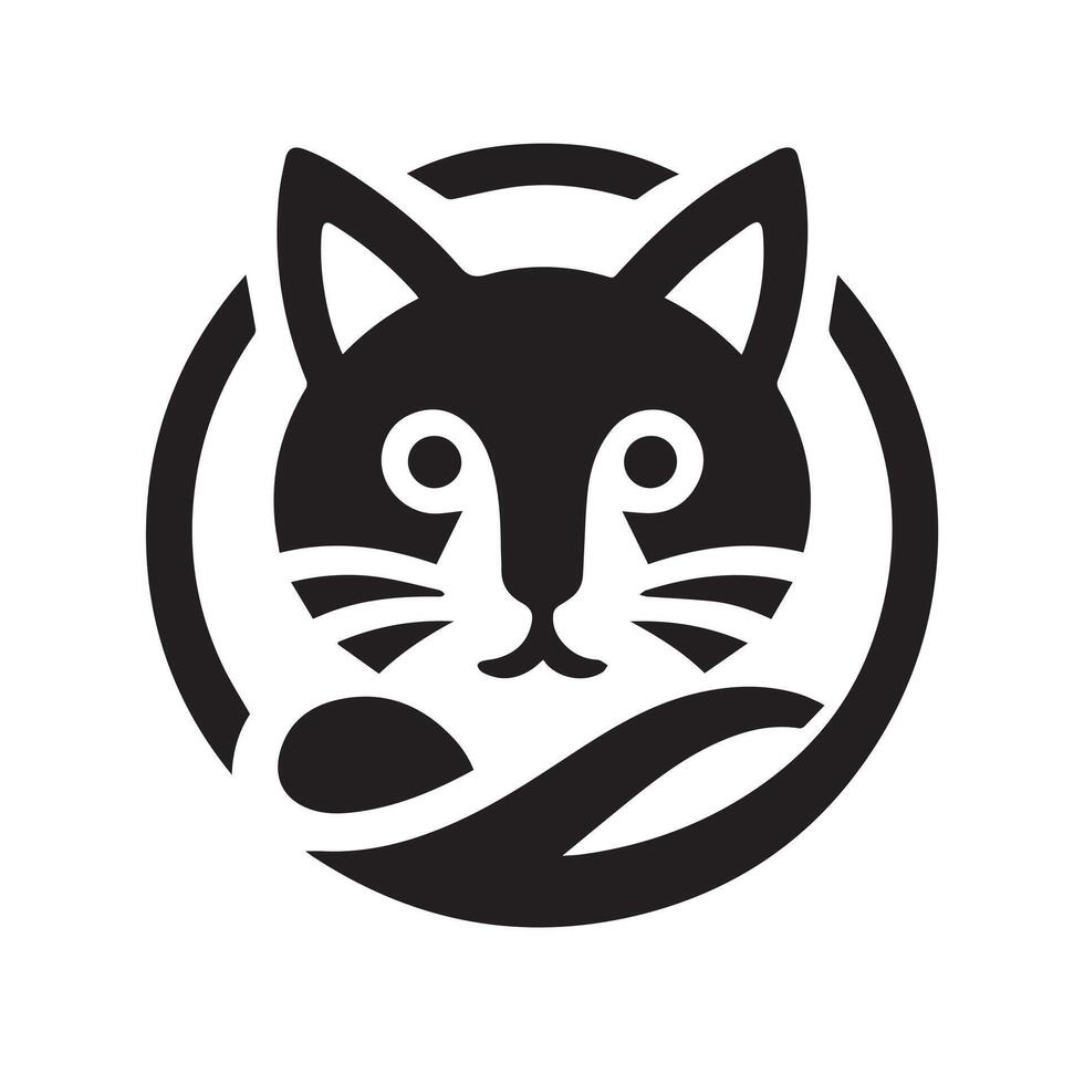 Black Cat with a Magical Orb vector