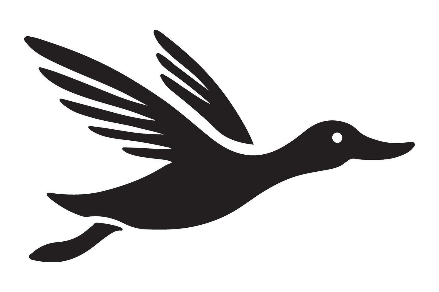 Graceful Flying Duck Silhouette Illustration vector