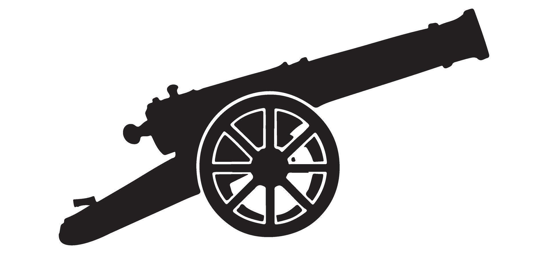 Cannon Silhouette Illustration Military History vector