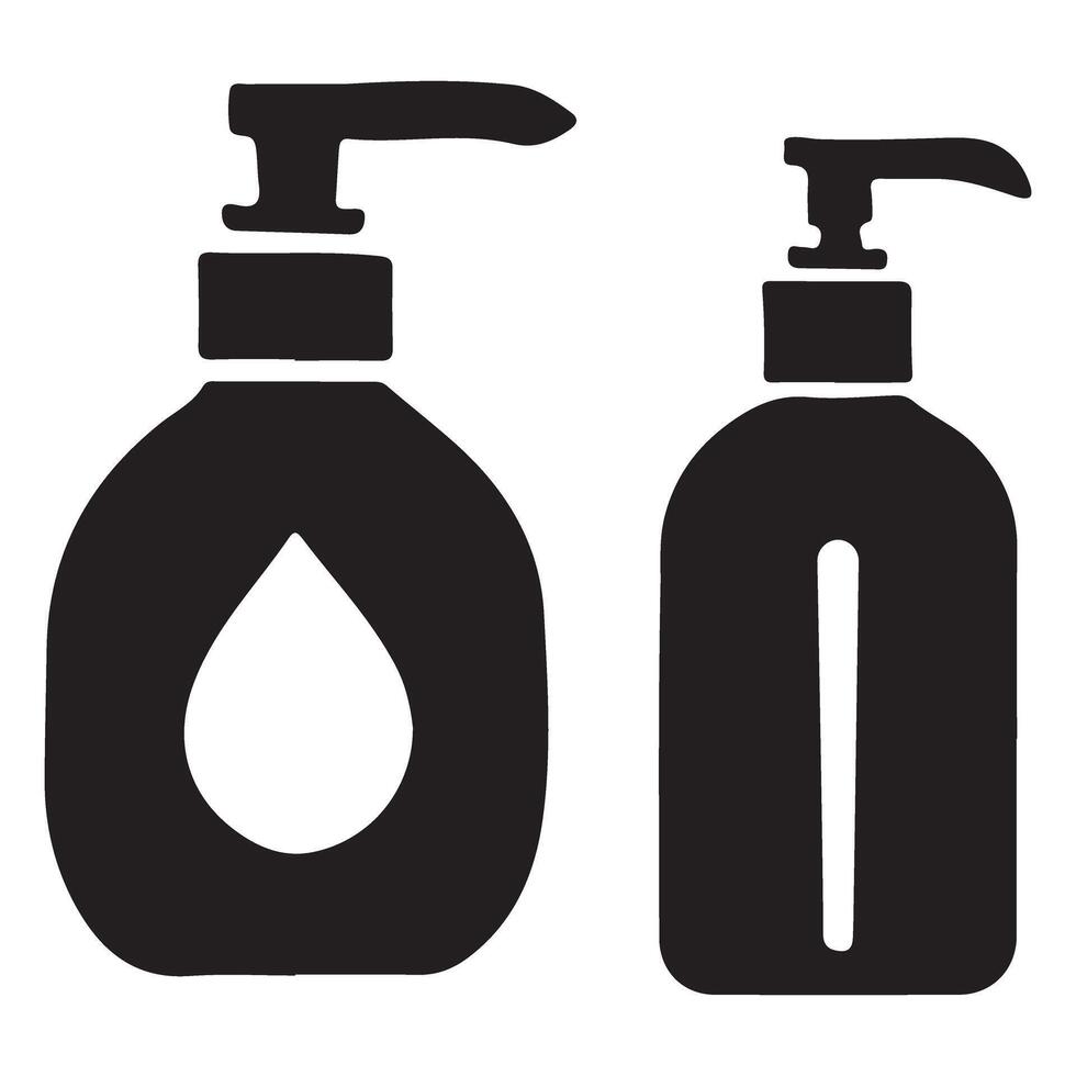 Silhouette Illustration of Pump Bottles vector