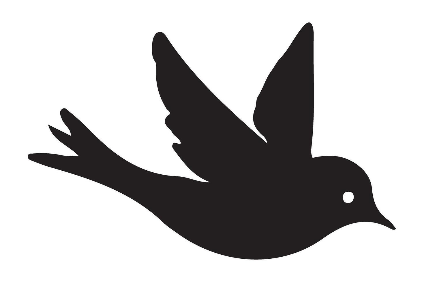 Silhouette Illustration of a Bird in Flight vector