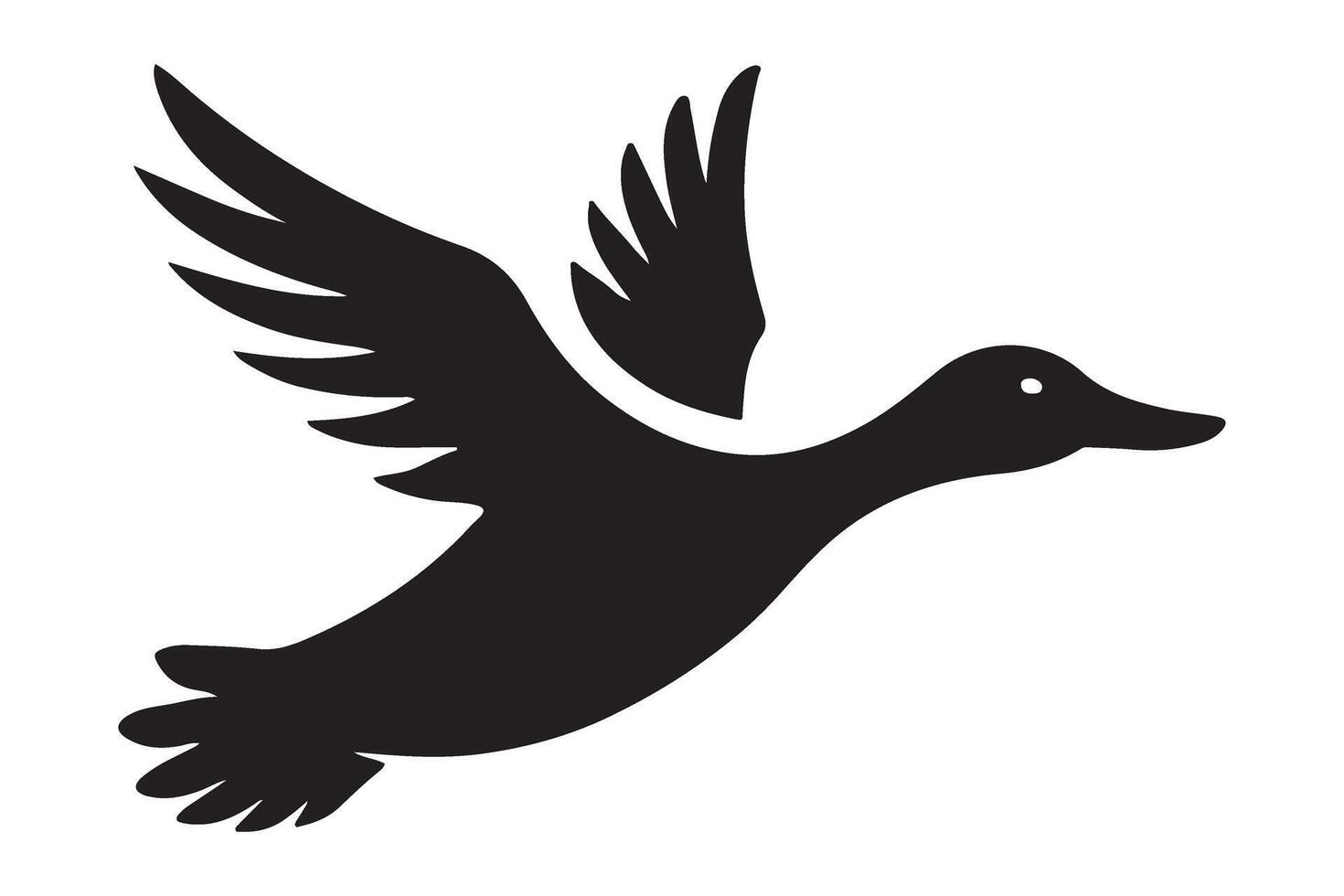 Flying Duck Silhouette Illustration vector