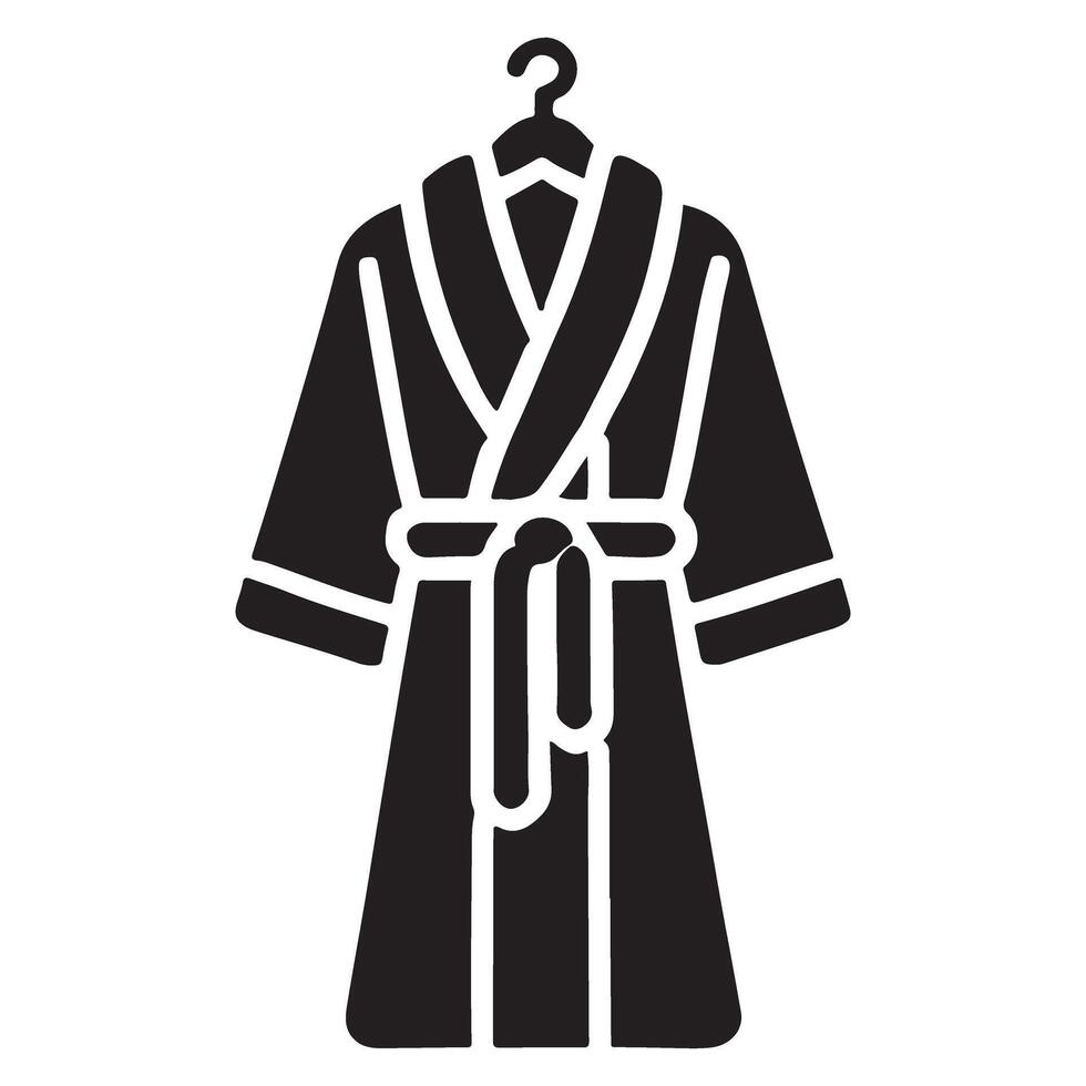 Bathrobe Hanging on a Hanger Silhouette Icon vector