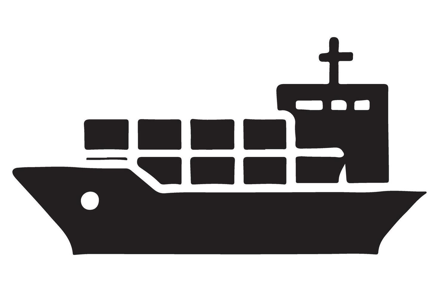 Cargo Ship Silhouette Illustration vector