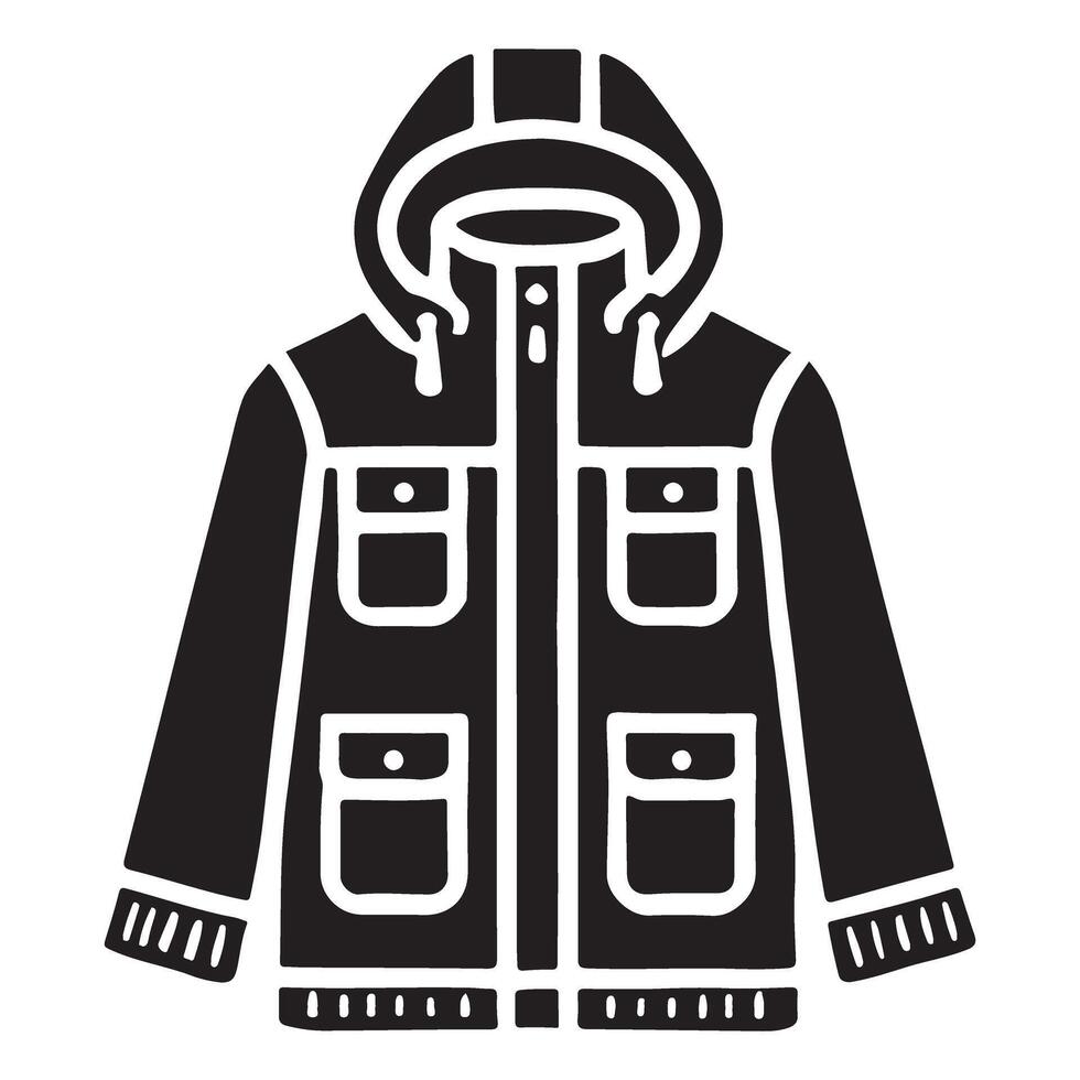 Hooded Jacket Silhouette Illustration for Winter Fashion vector