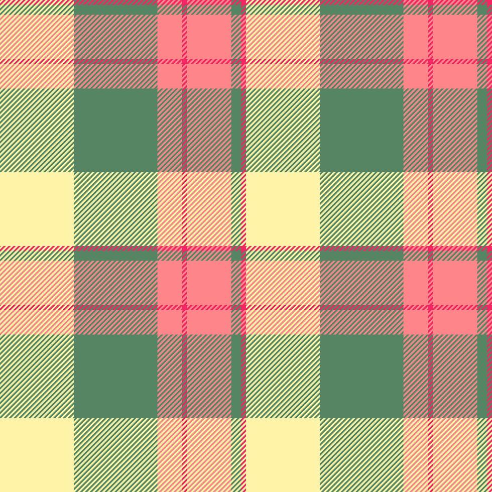 Simplicity tartan fabric seamless, pajamas texture check. Costume pattern background textile plaid in green and yellow colors. vector