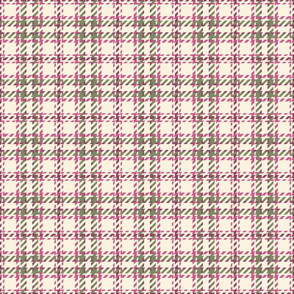 Stylish pink, green, and cream glen plaid pattern. Perfect for textile design, apparel, home decor, and fashion-related projects. vector