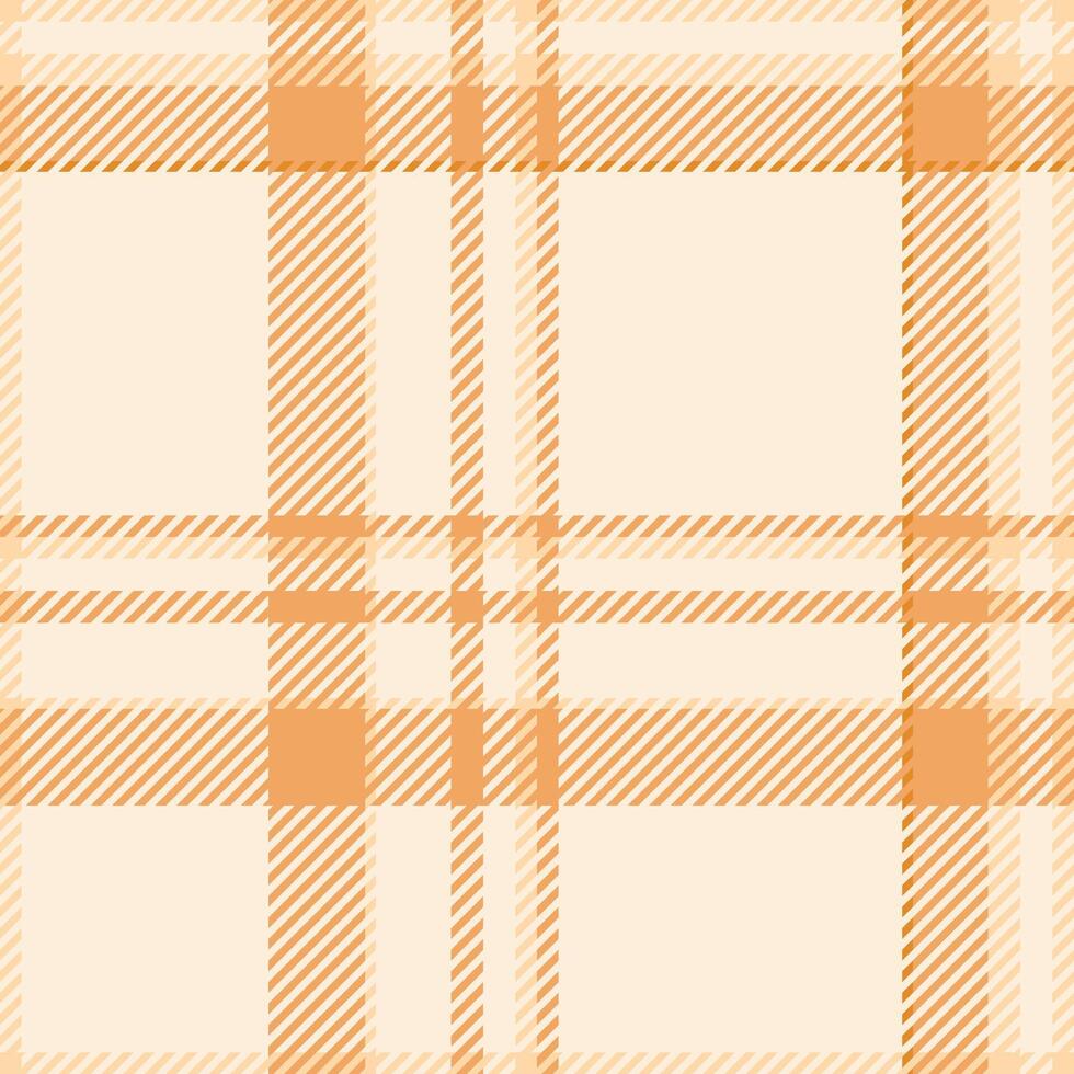 Elegant beige and orange plaid pattern. Perfect for textile design, website backgrounds, or autumnal themed projects. Subtle yet stylish, this seamless texture offers versatility. vector