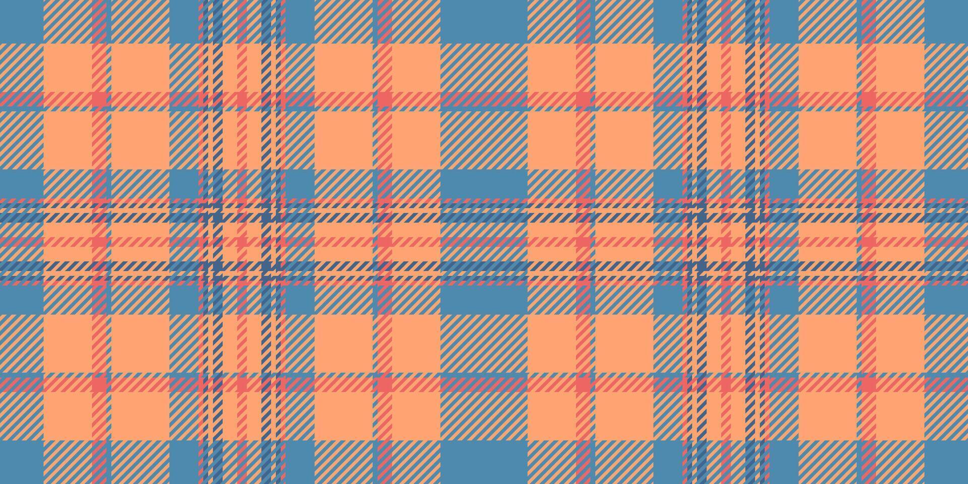 Vibrant pastel plaid pattern in peach and blue hues. Perfect for textile design, website backgrounds, or seasonal marketing materials. Seamless repeat texture offers versatile applications. vector