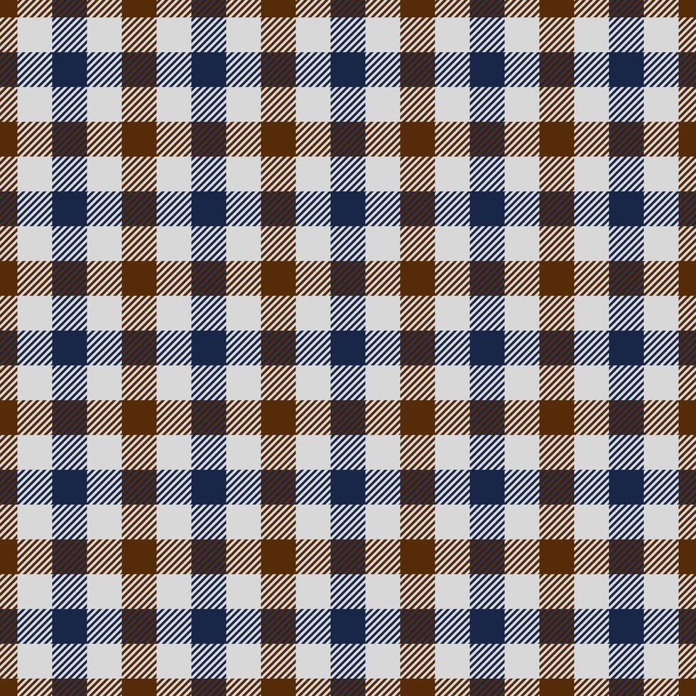 Stylish brown, navy, and white plaid pattern. Perfect for textile design, apparel, home decor, or website backgrounds. Seamless repeat texture with a classic feel. vector