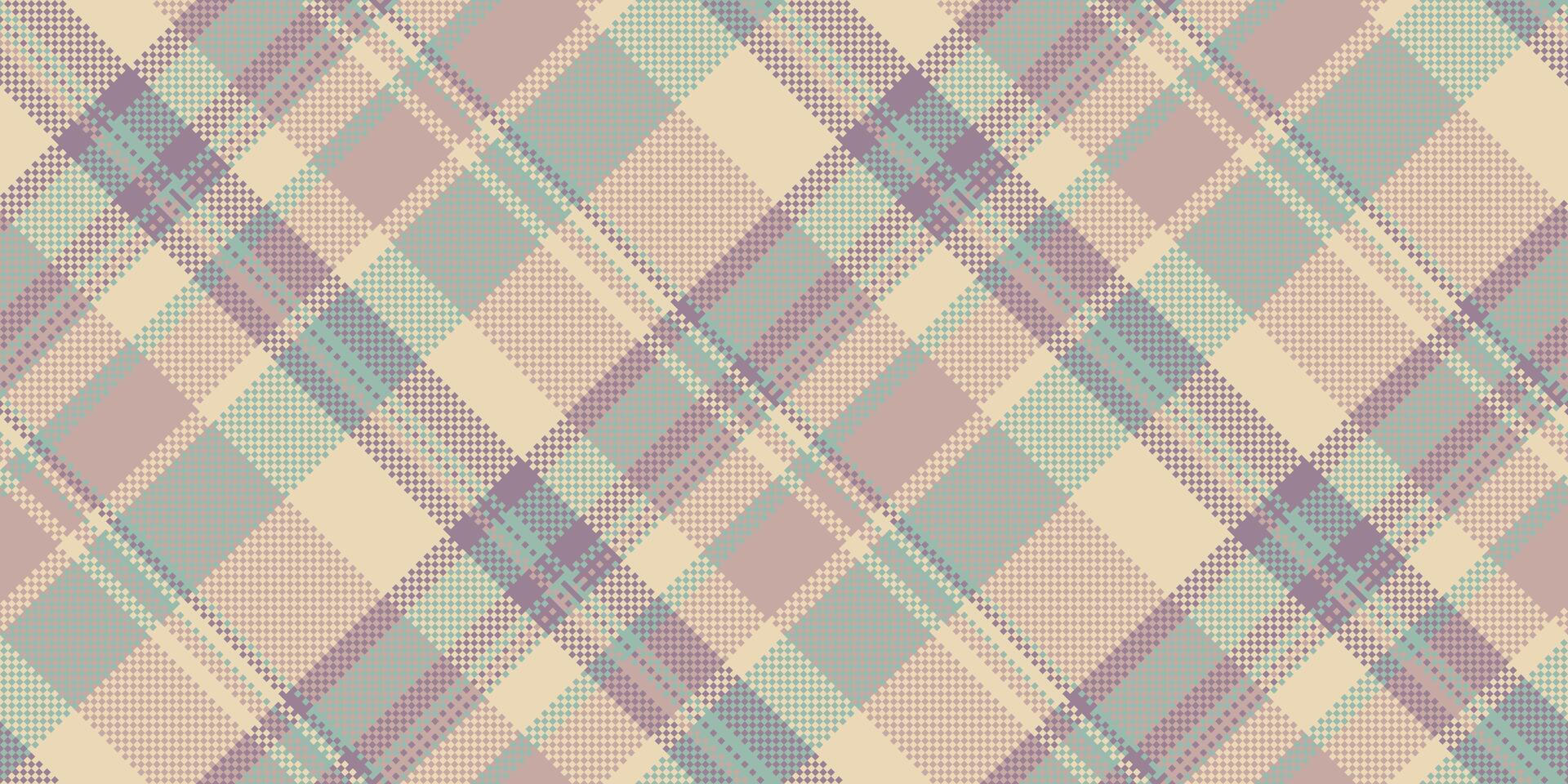 Grungy fabric seamless, preppy plaid tartan textile. Perfect texture background check pattern in pastel and light colors. vector