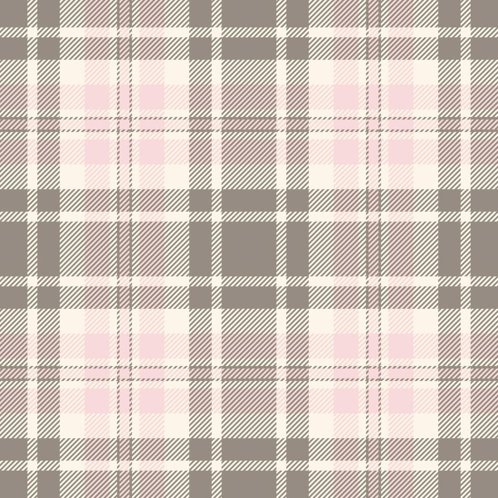 Elegant pastel plaid pattern in soft pink, beige, and grey tones. Perfect for textile design, fashion, wrapping paper, or website backgrounds. vector