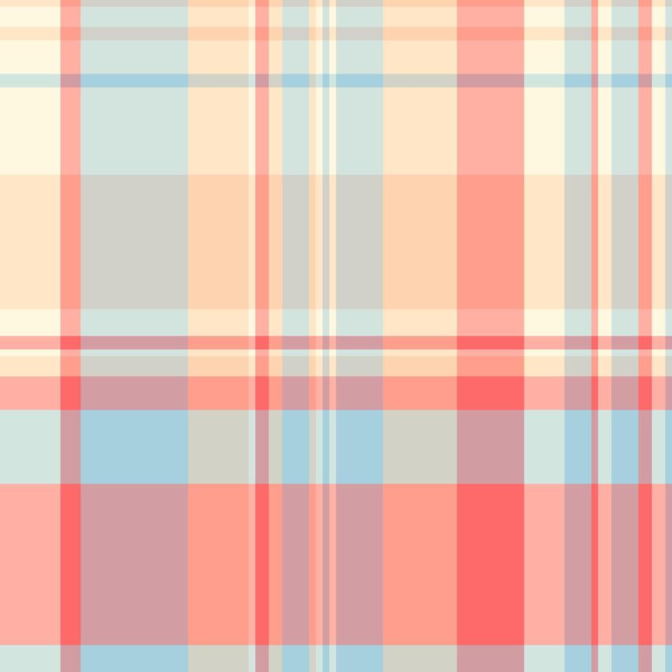 Comfort fabric pattern, christmas card plaid seamless check. Thin textile tartan texture background in red and light colors. vector