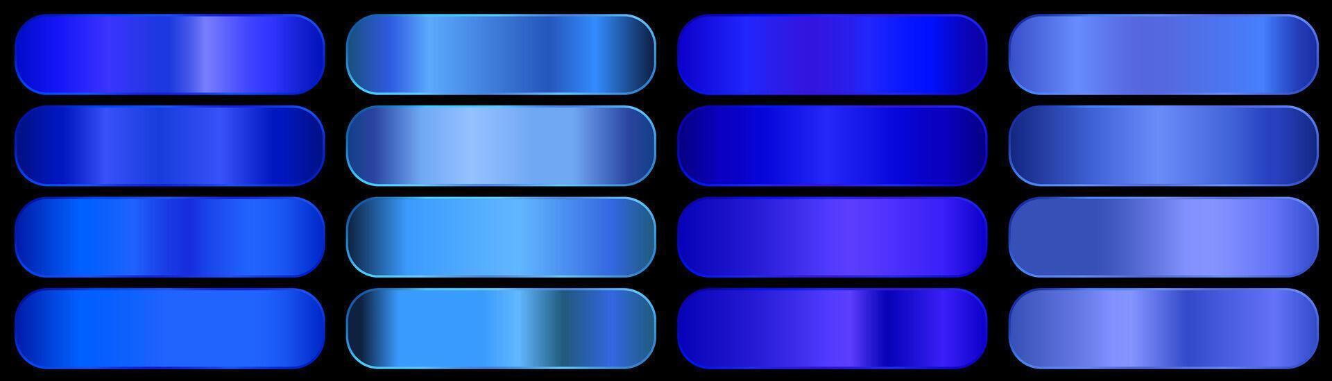 Blue Metallic Gradient Template Set vector