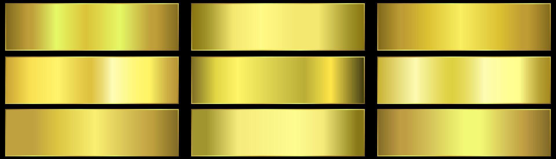 Golden metal collection. golden gradient. vector