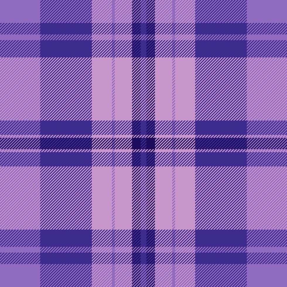 Linear check fabric tartan, yuletide seamless textile texture. School pattern plaid background in indigo and pastel colors. vector