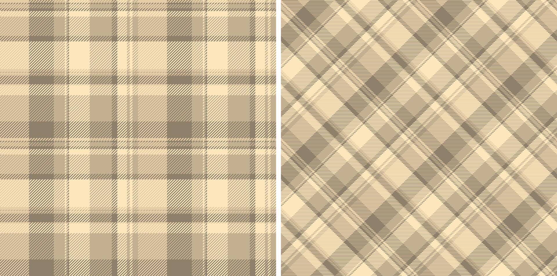 Textile tartan of plaid check texture with a pattern seamless fabric background. Set in light colors for english fashion trends in season. vector