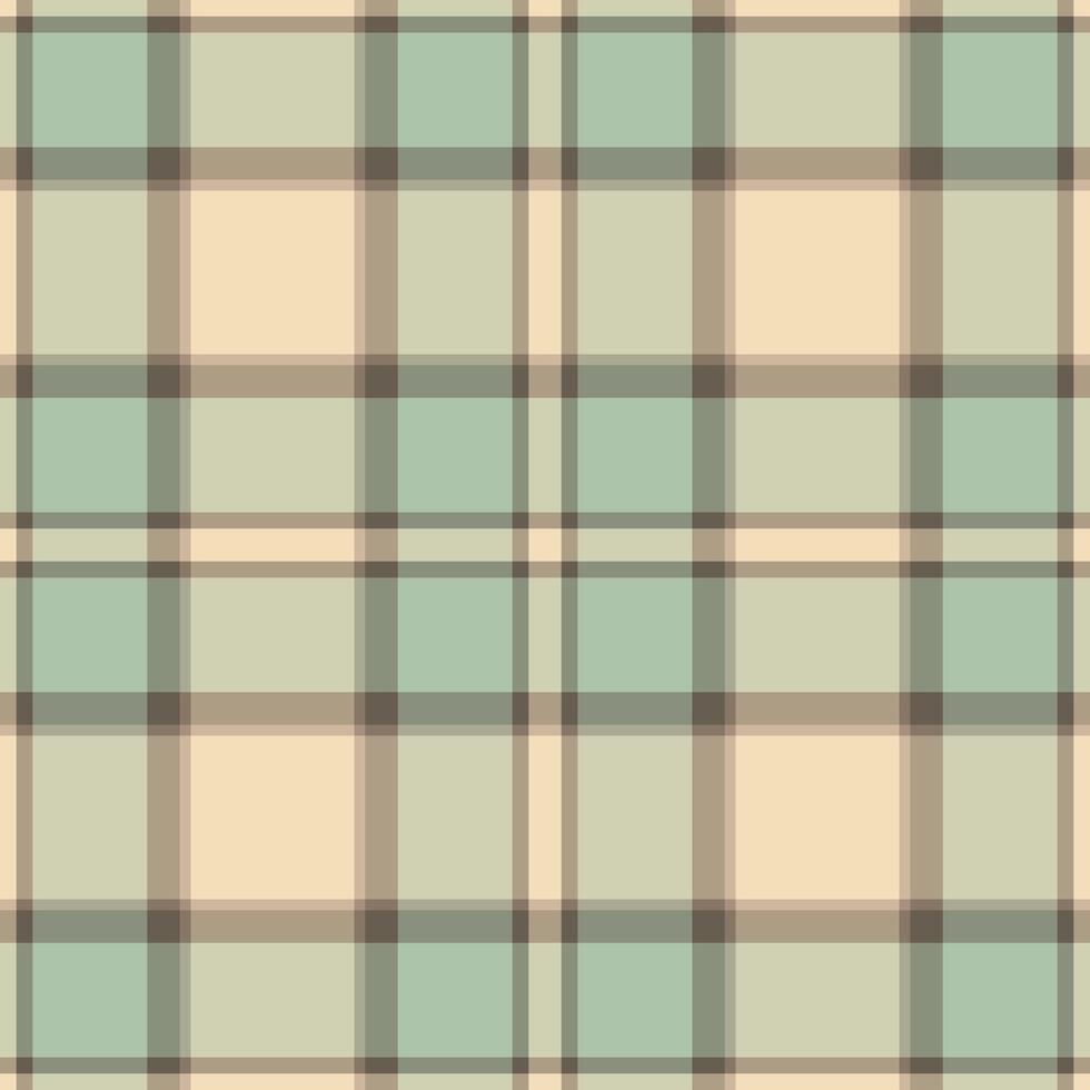 Elegant pastel plaid pattern. Soft beige, green, and brown hues create a calming and versatile design perfect for textile prints, website backgrounds, or packaging. vector