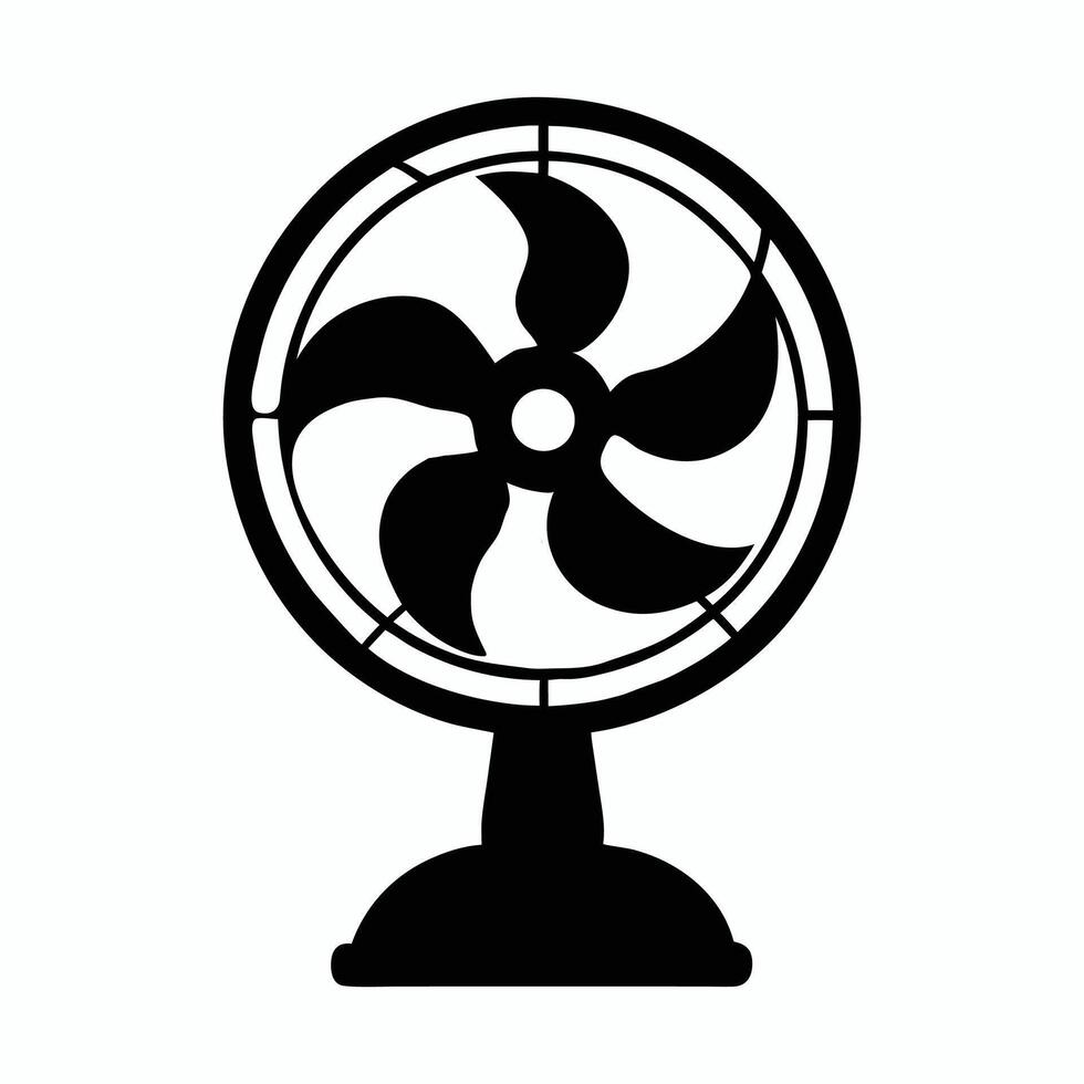 simple and elegant fan silhouette design art vector