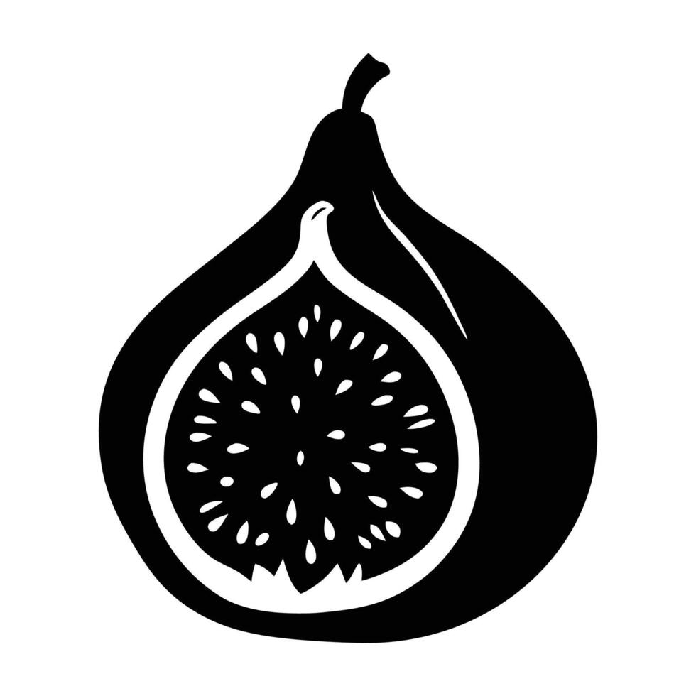 modern and stylish fig fruit silhouette design vector