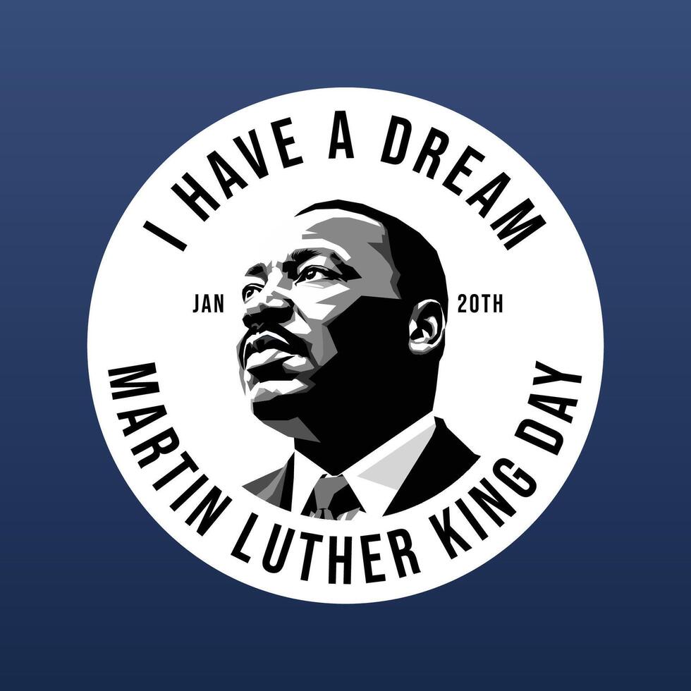 Round background of MLK day vector