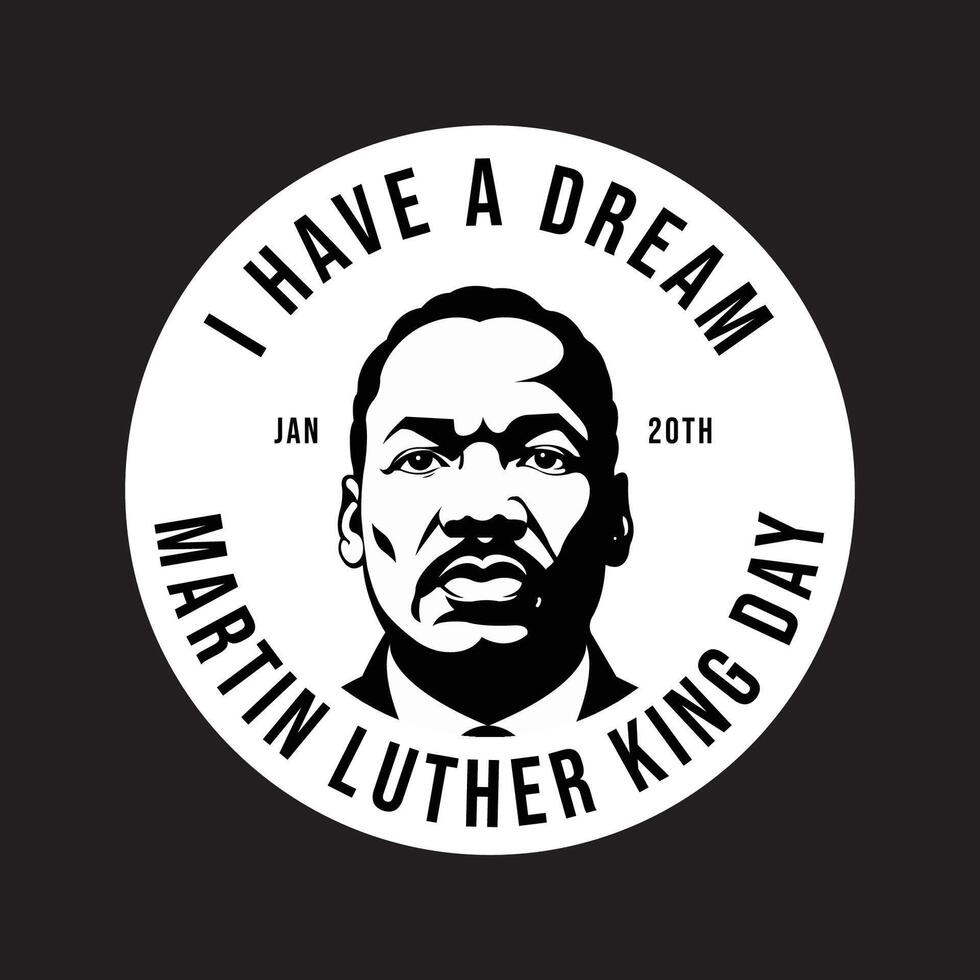 Round BADGE background of MLK day vector