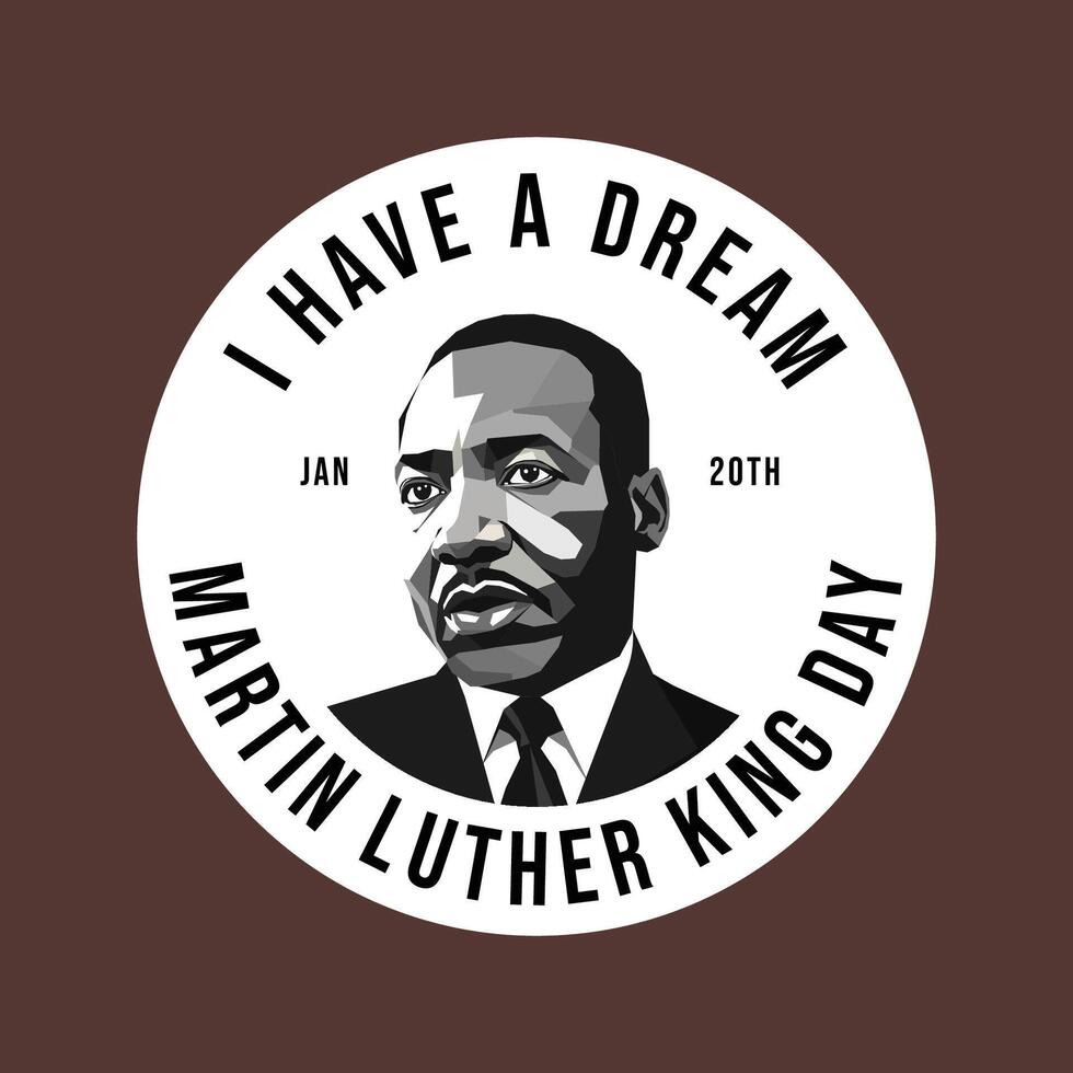 Round background of martin luther king day vector