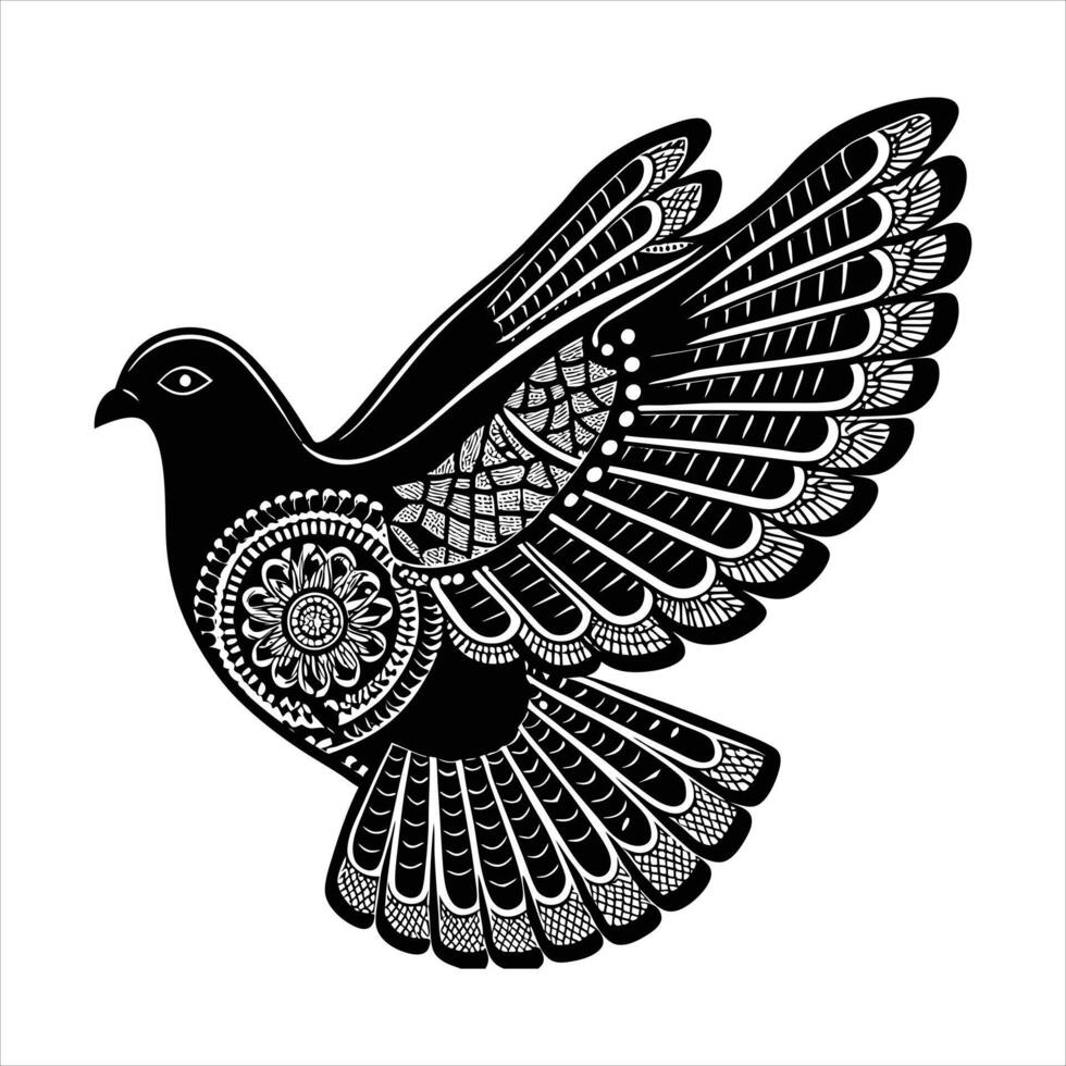 Detailed Dove Silhouette vector