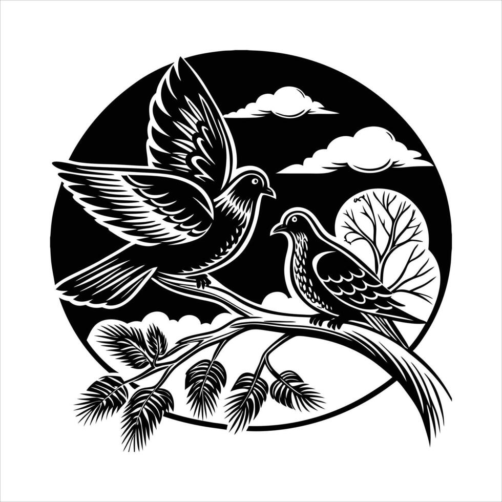 Dove Silhouette Flying Up Images vector