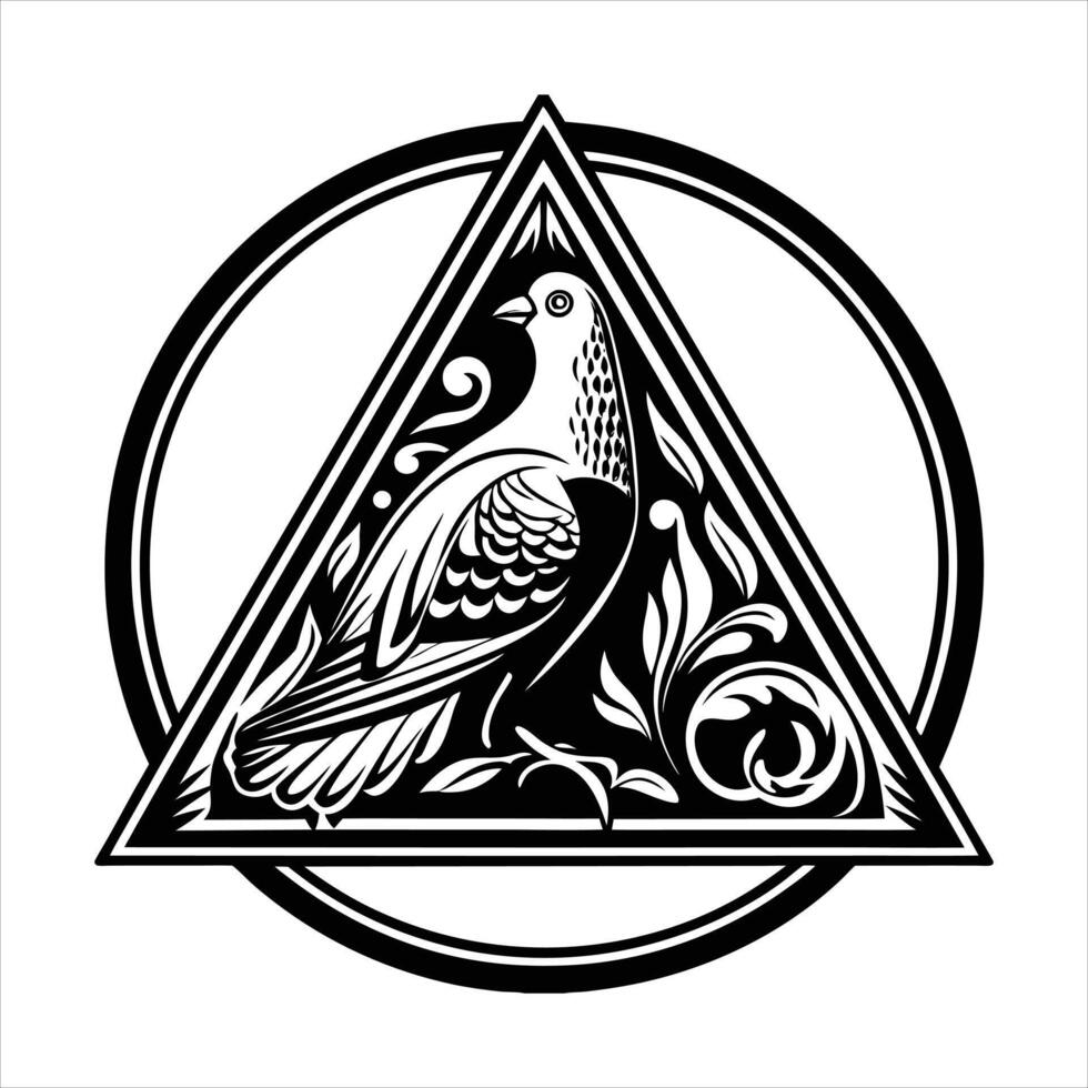Flying Dove Silhouette. vector