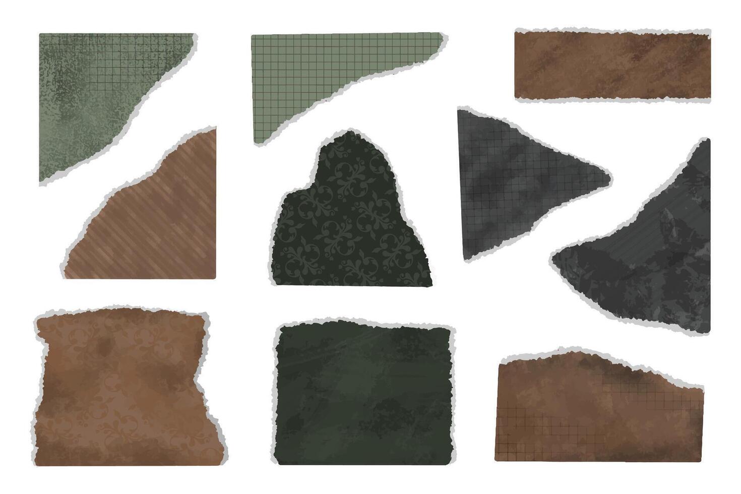 Vintage Torn Paper Illustration Collection vector
