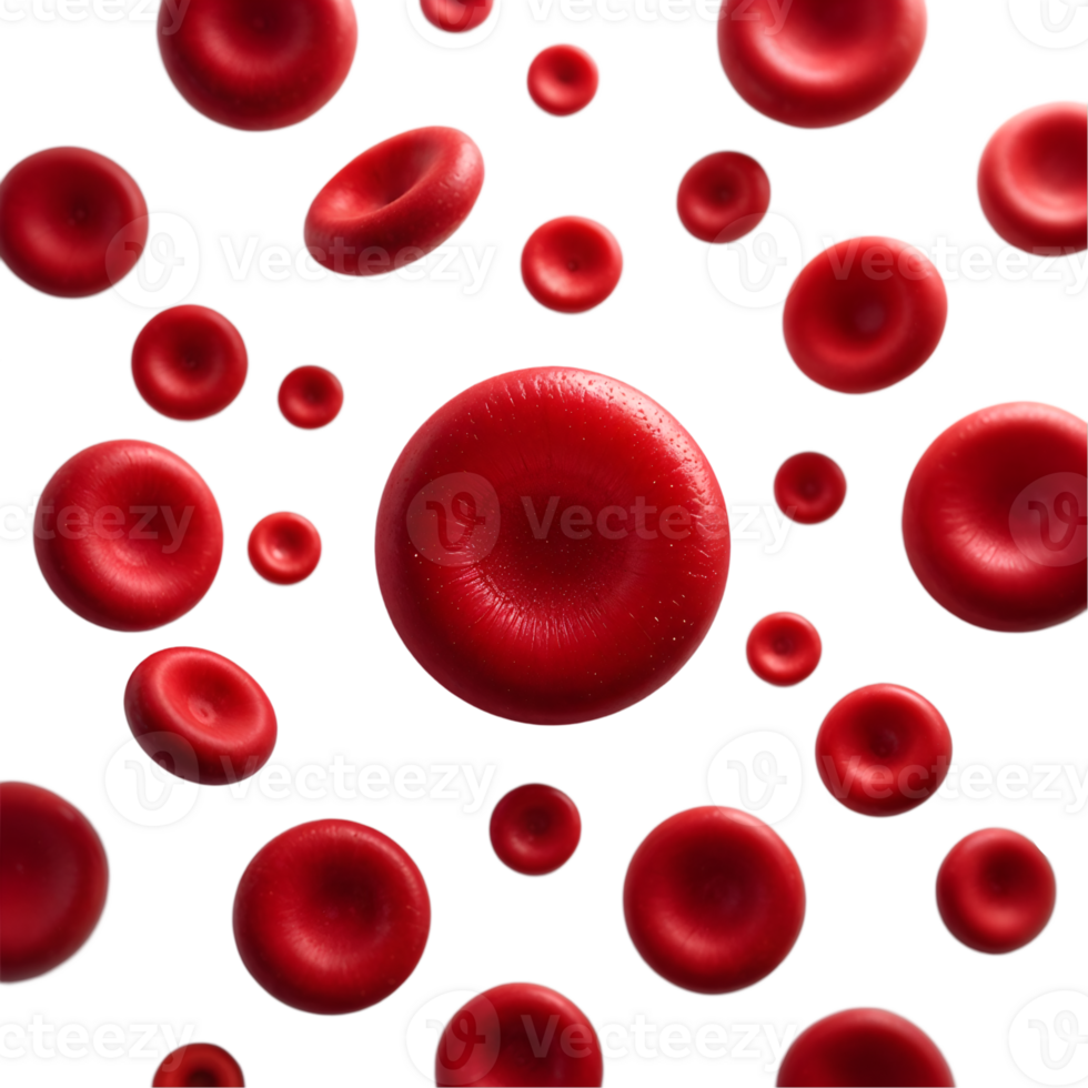 Flowing Red Blood Cells with Smooth Curved Edges on Transparent Background png