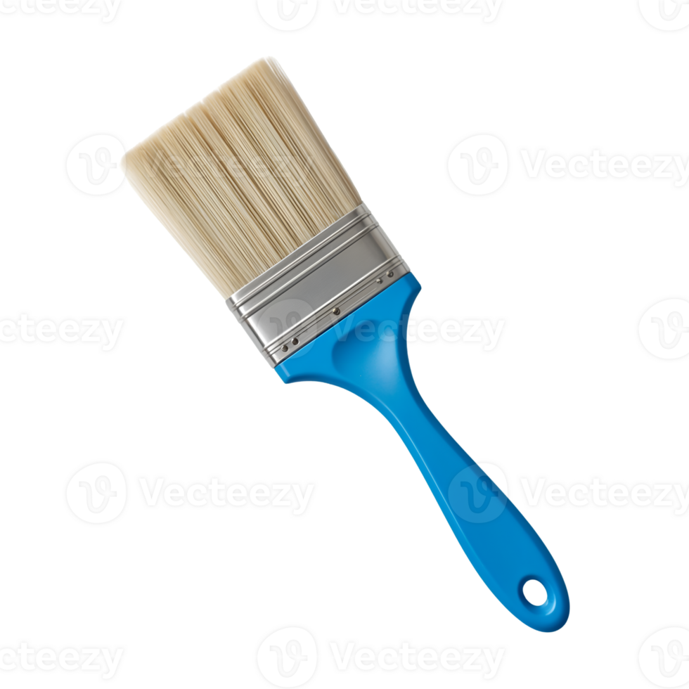 Blue Paintbrush with Vibrant Handle on Transparent Background png