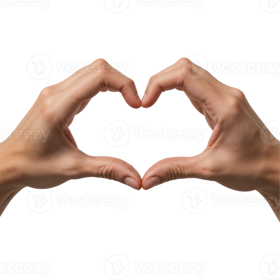 Hands Forming Heart Gesture on Transparent Background png