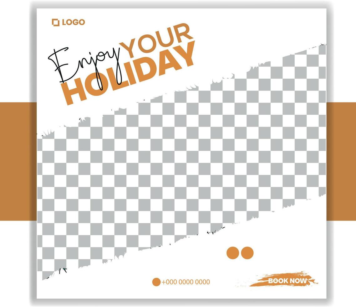 Travel Social Media Post Cover Design Template vector