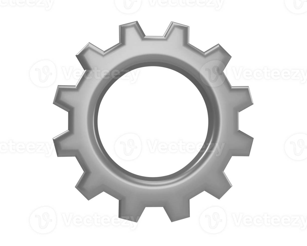 Gear wheel 3d car icon on a transparent background png