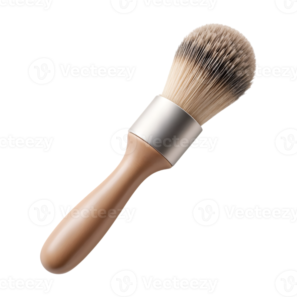 3D Brush Icon with Glossy Handle and Detailed Bristles on Transparent Background png